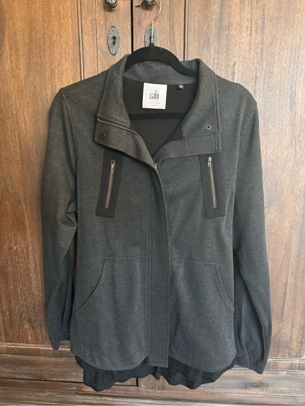 cabi Women’s Charcoal Zip-Front Jacket